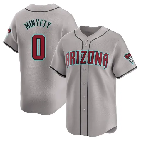 Men's Arizona Diamondbacks ＃0 Jorge Minyety Gray Limited Away Jersey