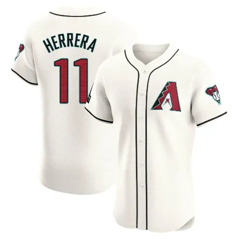 Men's Arizona Diamondbacks ＃11 Jose Herrera Cream Elite Home Patch Jersey