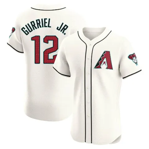 Men's Arizona Diamondbacks ＃12 Lourdes Gurriel Jr. Cream Elite Home Jersey