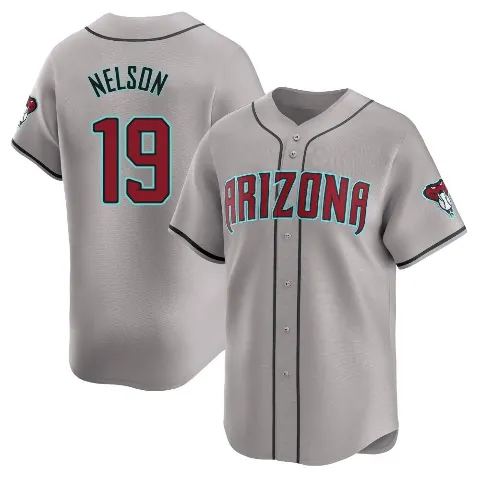 Men's Arizona Diamondbacks ＃19 Ryne Nelson Gray Limited Away Jersey
