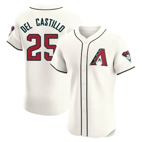 Men's Arizona Diamondbacks ＃25 Adrian Del Castillo Cream Elite Home Jersey
