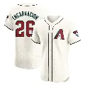 Men's Arizona Diamondbacks ＃26 Lorenzo Encarnacion Cream Elite Home Patch Jersey