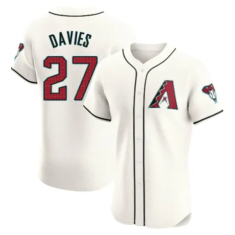 Men's Arizona Diamondbacks ＃27 Zach Davies Cream Elite Home Jersey