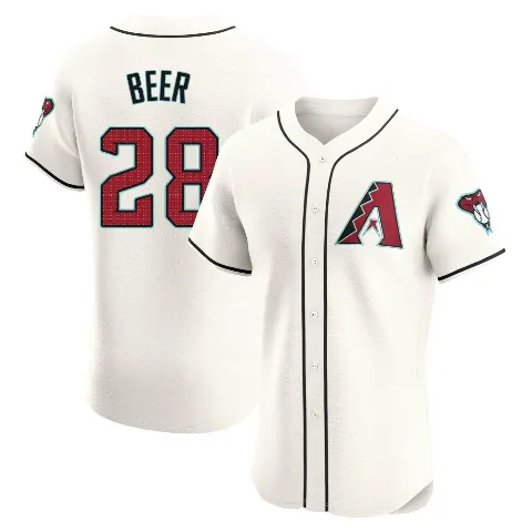 Men's Arizona Diamondbacks ＃28 Seth Beer Cream Elite Home Jersey