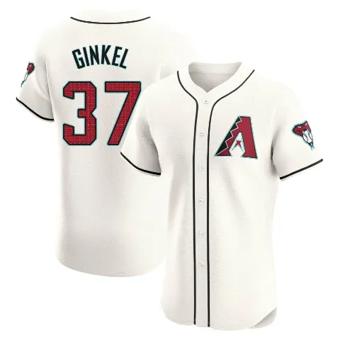 Men's Arizona Diamondbacks ＃37 Kevin Ginkel Cream Elite Home Jersey