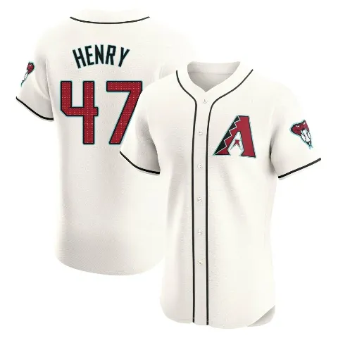 Men's Arizona Diamondbacks ＃47 Tommy Henry Cream Elite Home Jersey