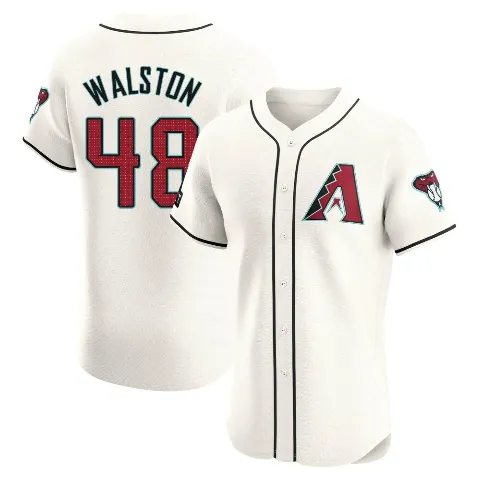 Men's Arizona Diamondbacks ＃48 Blake Walston Cream Elite Home Patch Jersey
