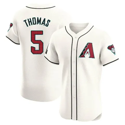 Men's Arizona Diamondbacks ＃5 Alek Thomas Cream Elite Home Patch Jersey