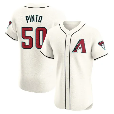Men's Arizona Diamondbacks ＃50 Rene Pinto Cream Elite Home Jersey