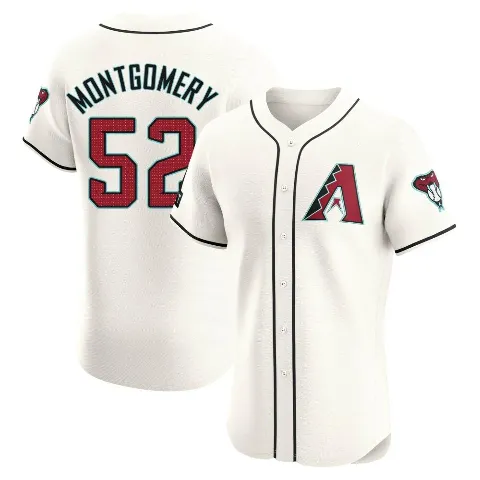 Men's Arizona Diamondbacks ＃52 Jordan Montgomery Cream Elite Home Patch Jersey