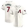 Men's Arizona Diamondbacks ＃7 Corbin Carroll Cream Elite Home Jersey