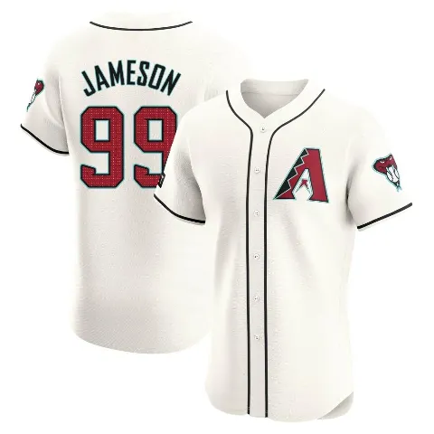 Men's Arizona Diamondbacks ＃99 Drey Jameson Cream Elite Home Patch Jersey