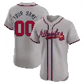 Men's Atlanta Braves ＃00 Custom Gray Elite Road Jersey