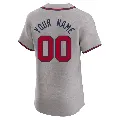 Men's Atlanta Braves ＃00 Custom Gray Elite Road Jersey