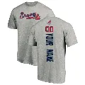 Men's Atlanta Braves ＃00 Custom T-Shirt Custom Backer T-Shirt - Ash