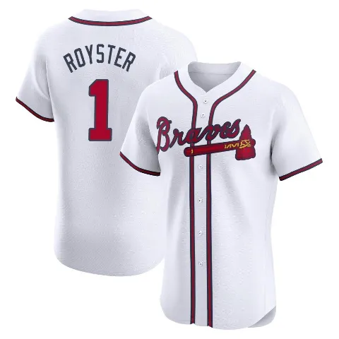 Men's Atlanta Braves ＃1 Jerry Royster White Elite Home Jersey