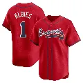 Men's Atlanta Braves ＃1 Ozzie Albies Red Limited Alternate Jersey