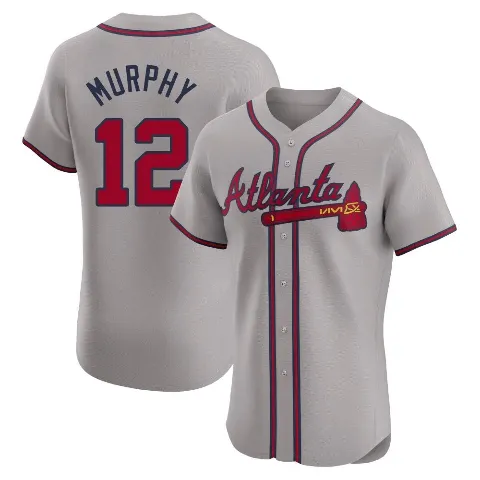 Men's Atlanta Braves ＃12 Sean Murphy Gray Elite Road Jersey