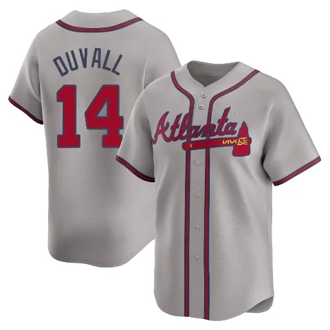 Men's Atlanta Braves ＃14 Adam Duvall Gray Limited Away Jersey