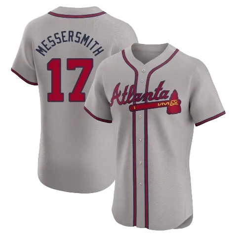 Men's Atlanta Braves ＃17 Andy Messersmith Gray Elite Road Jersey