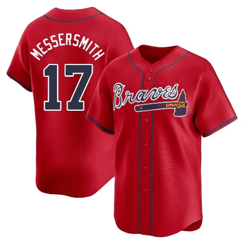 Men's Atlanta Braves ＃17 Andy Messersmith Red Limited Alternate Jersey