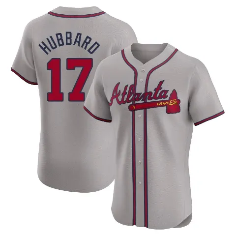 Men's Atlanta Braves ＃17 Glenn Hubbard Gray Elite Road Jersey