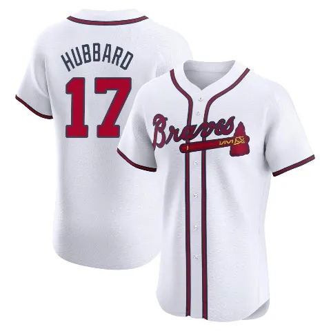 Men's Atlanta Braves ＃17 Glenn Hubbard White Elite Home Jersey
