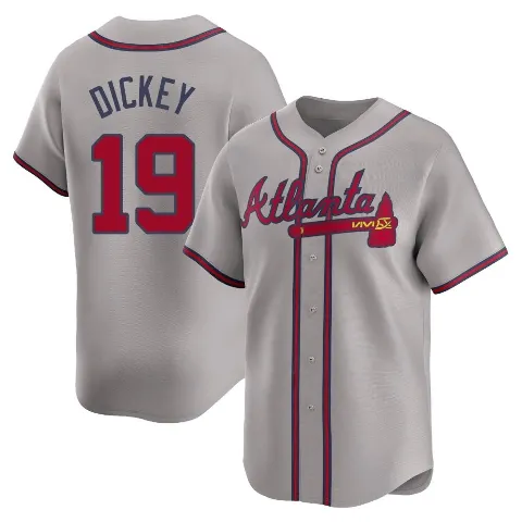 Men's Atlanta Braves ＃19 R.A. Dickey Gray Limited Away Jersey