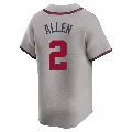 Men's Atlanta Braves ＃2 Nick Allen Gray Limited Away Jersey