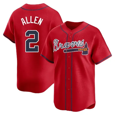 Men's Atlanta Braves ＃2 Nick Allen Red Limited Alternate Jersey
