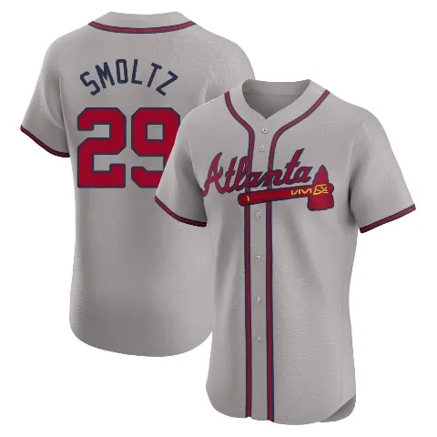 Men's Atlanta Braves ＃29 John Smoltz Gray Elite Road Jersey