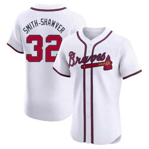 Men's Atlanta Braves ＃32 AJ Smith-Shawver White Elite Home Jersey