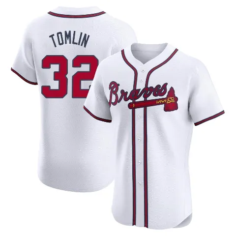 Men's Atlanta Braves ＃32 Josh Tomlin White Elite Home Jersey