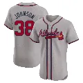 Men's Atlanta Braves ＃38 Pierce Johnson Gray Elite Road Jersey