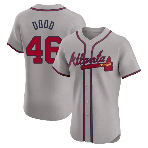 Men's Atlanta Braves ＃46 Dylan Dodd Gray Elite Road Jersey