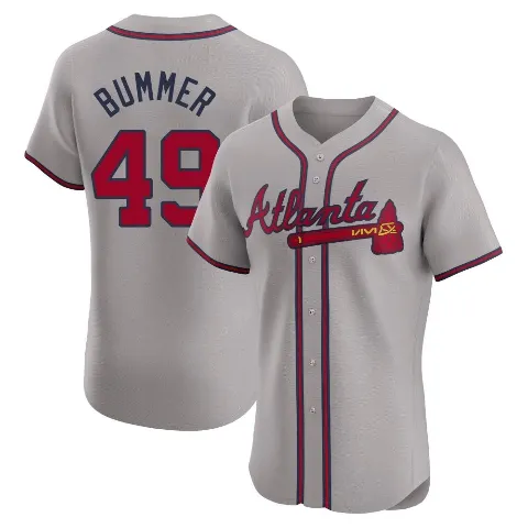 Men's Atlanta Braves ＃49 Aaron Bummer Gray Elite Road Jersey