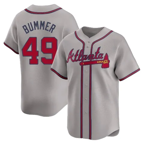 Men's Atlanta Braves ＃49 Aaron Bummer Gray Limited Away Jersey