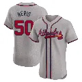 Men's Atlanta Braves ＃50 Hector Neris Gray Elite Road Jersey