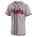 Men's Atlanta Braves ＃50 Hector Neris Gray Elite Road Jersey