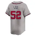 Men's Atlanta Braves ＃52 Dylan Lee Gray Limited Away Jersey