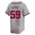 Men's Atlanta Braves ＃59 Zack Short Gray Limited Away Jersey