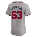 Men's Atlanta Braves ＃63 Tyler Thornburg Gray Elite Road Jersey