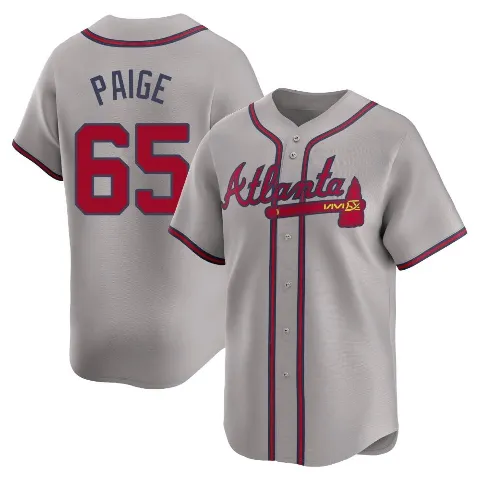 Men's Atlanta Braves ＃65 Satchel Paige Gray Limited Away Jersey