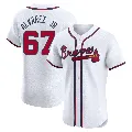 Men's Atlanta Braves ＃67 Nacho Alvarez Jr. White Elite Home Jersey