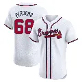 Men's Atlanta Braves ＃68 Angel Perdomo White Elite Home Jersey