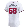 Men's Atlanta Braves ＃68 Angel Perdomo White Elite Home Jersey