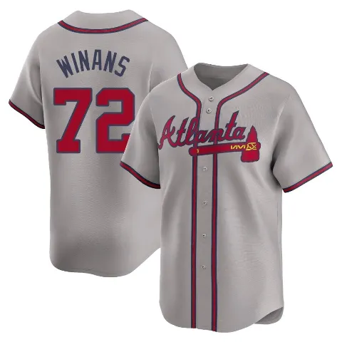 Men's Atlanta Braves ＃72 Allan Winans Gray Limited Away Jersey