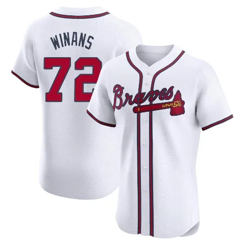 Men's Atlanta Braves ＃72 Allan Winans White Elite Home Jersey
