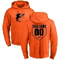 Men's Baltimore Orioles ＃00 Custom Hoodie Orange Custom RBI Pullover Hoodie -
