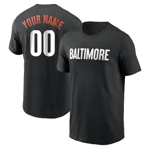 Men's Baltimore Orioles ＃00 Custom T-Shirt Black Custom 2023 City Connect Name & Number T-Shirt